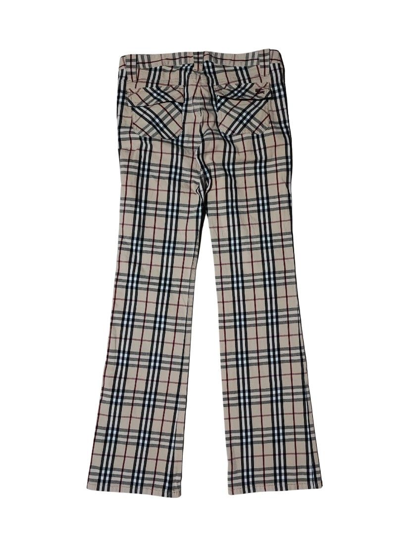VINTAGE BURBERRY NOVA CHECKERED FLARE PANTS (Category: Jeans) located in Iloilo. Submitted by gooddimes (Listing ID 1460700855, Image 2). Description: Vintage Burberry Nova Checkered Flare Pants Authentic Blue Label Low-Rise jeans Nova Check Pattern Size on tag: 38 Dimes: 29Wx37L Issue/s: None, need wash Color rate: 9.5/10 Excellent condition ₱1,499 Reminders: - All items are thrifted, please manage your expectations - Color may vary due to light