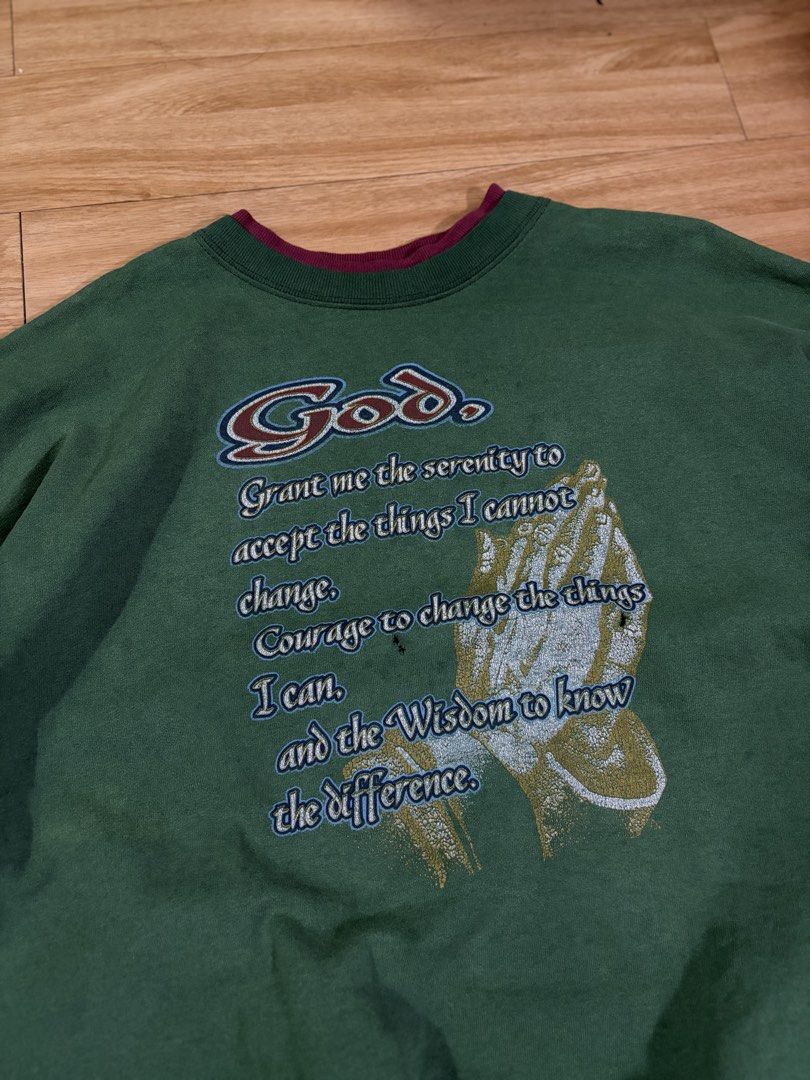 Vintage Jesus sweatshirt prayer design print (Category: Coats, Jackets and Outerwear) located in Paranaque City. Submitted by uw4kk (Listing ID 1460698166, Image 2). Description: -Measurements and flaws are shown in the photo -perfectly worn -cool fading .