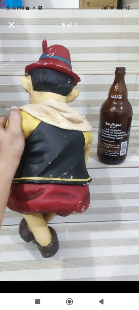 Vintage Pinocchio statue 1970s era (Category: Other Home Decor) located in Mandaluyong City. Submitted by LEATHERFACE (Listing ID 1460600388, Image 2). Description: PRICE IS 4K.