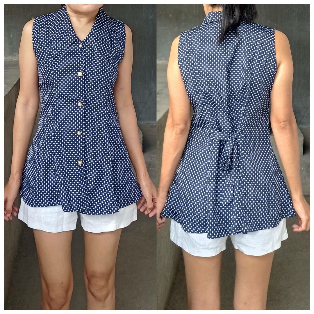 Vintage polka button down top (Category: Others Tops) located in Davao. Submitted by irisrazona16792 (Listing ID 1460712279, Image 1). Description: Medium Frame mall quality.