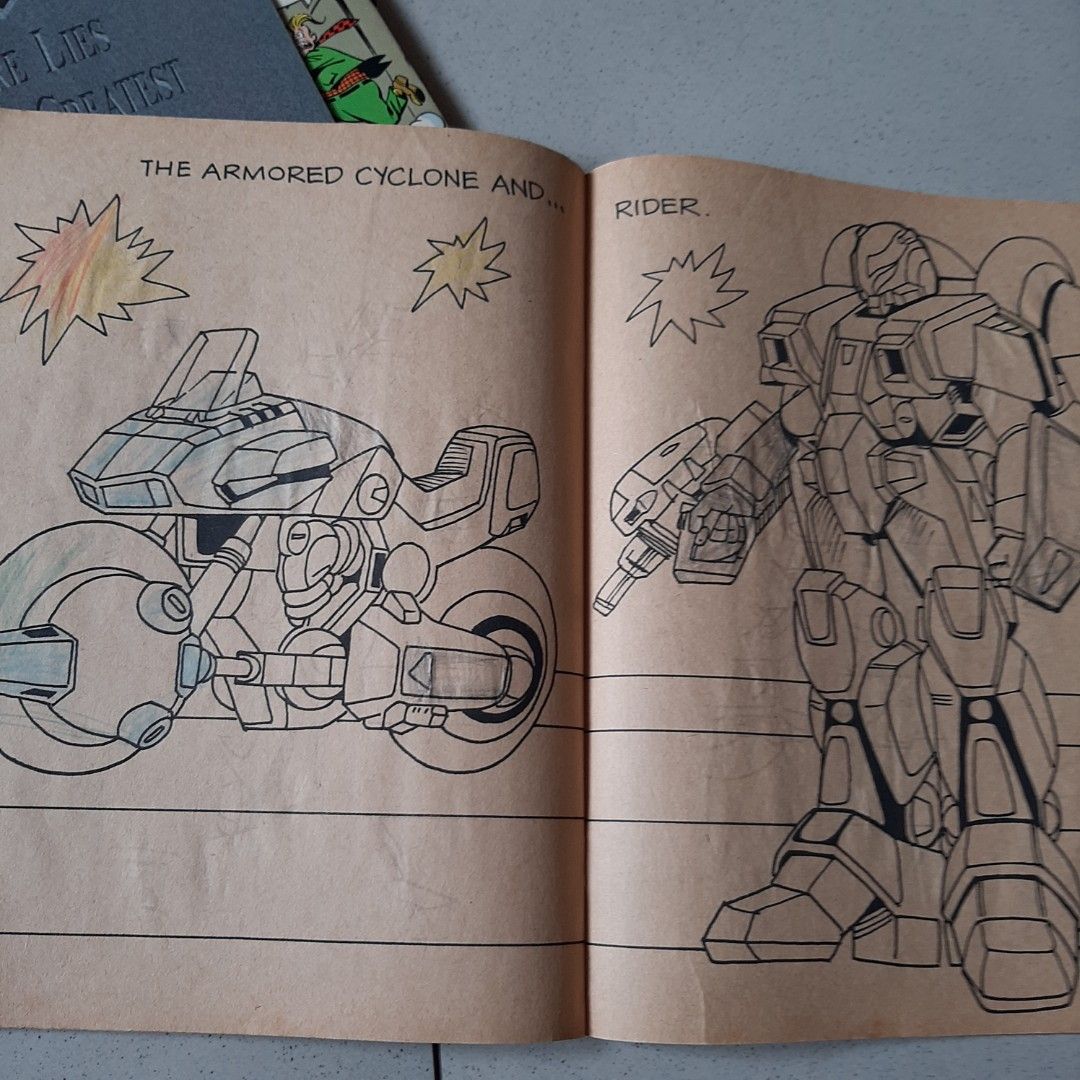 Vintage Robotech macross coloring book (Category: Children's Books) located in Manila. Submitted by dok.spekter--richard-ramirez-- (Listing ID 1460537651, Image 3). Description: Available. • GCASH ONLY • LALAMOVE ONLY for this item. NO COD Location: near FPJ / Roosevelt LRT station.