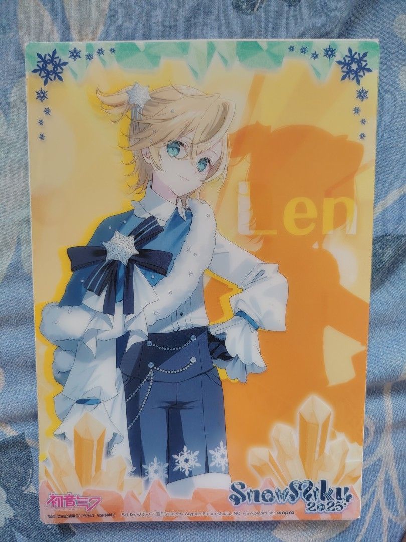 Vocaloid Kagamine Len SNOW MIKU 2025 Clear Visual Poster (Category: J-Wave Merchandise) located in Quezon City. Submitted by httplatte (Listing ID 1460532764, Image 1). Description: Size: A5 RFS: Need space/non prio.