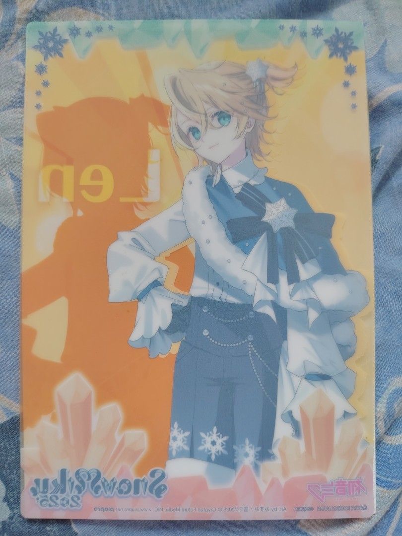 Vocaloid Kagamine Len SNOW MIKU 2025 Clear Visual Poster (Category: J-Wave Merchandise) located in Quezon City. Submitted by httplatte (Listing ID 1460532764, Image 2). Description: Size: A5 RFS: Need space/non prio.