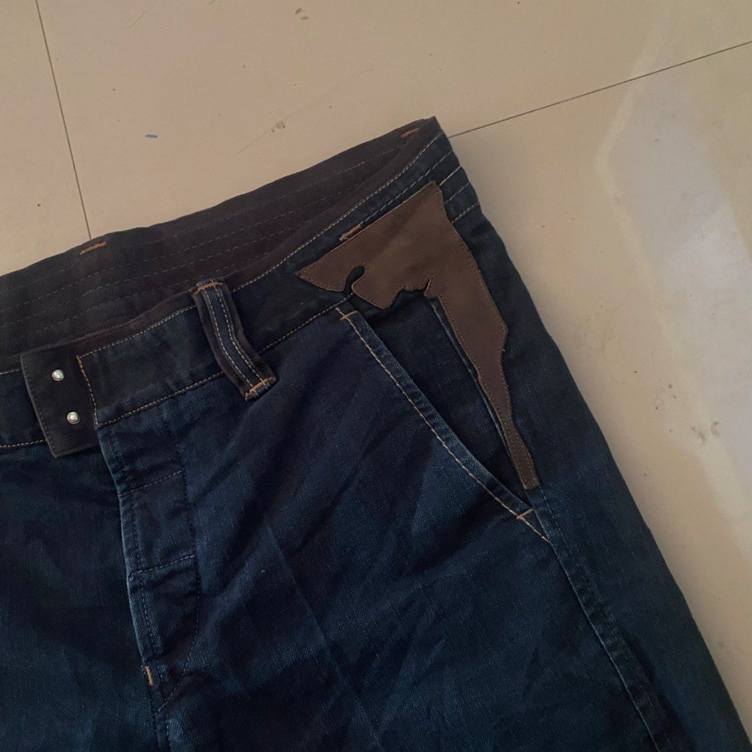 VTG MARITHE FRANCOIS GIRBAUD Archive Pants (Category: Jeans) located in Zamboanga. Submitted by thriftyyali (Listing ID 1460652015, Image 3). Description: - Marithe Francois Girbaud dark wash denim pants - Unique cargo pockets on front and back - Button fly closure - Leather accents on pockets and waistband - Relaxed fit - Ideal for casual or streetwear style (Actual Dimensions on tape measure) 34 - Waist 43 - Length 8 - Hem 12 - Thigh.