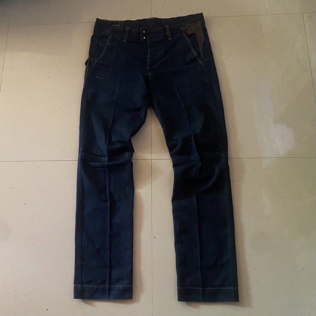 VTG MARITHE FRANCOIS GIRBAUD Archive Pants (Category: Jeans) located in Zamboanga. Submitted by thriftyyali (Listing ID 1460652015, Image 1). Description: - Marithe Francois Girbaud dark wash denim pants - Unique cargo pockets on front and back - Button fly closure - Leather accents on pockets and waistband - Relaxed fit - Ideal for casual or streetwear style (Actual Dimensions on tape measure) 34 - Waist 43 - Length 8 - Hem 12 - Thigh.