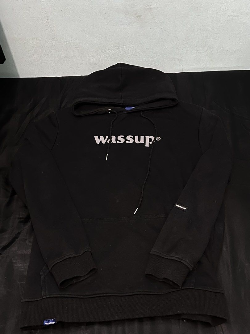 Wassup Black Hoodie (Category: Coats, Jackets and Outerwear) located in Caloocan City. Submitted by jeremih_ (Listing ID 1460602490, Image 1). Description: Size M on tag Color rate 9/10 slight fade on some parts overall good condition Dm for more details.