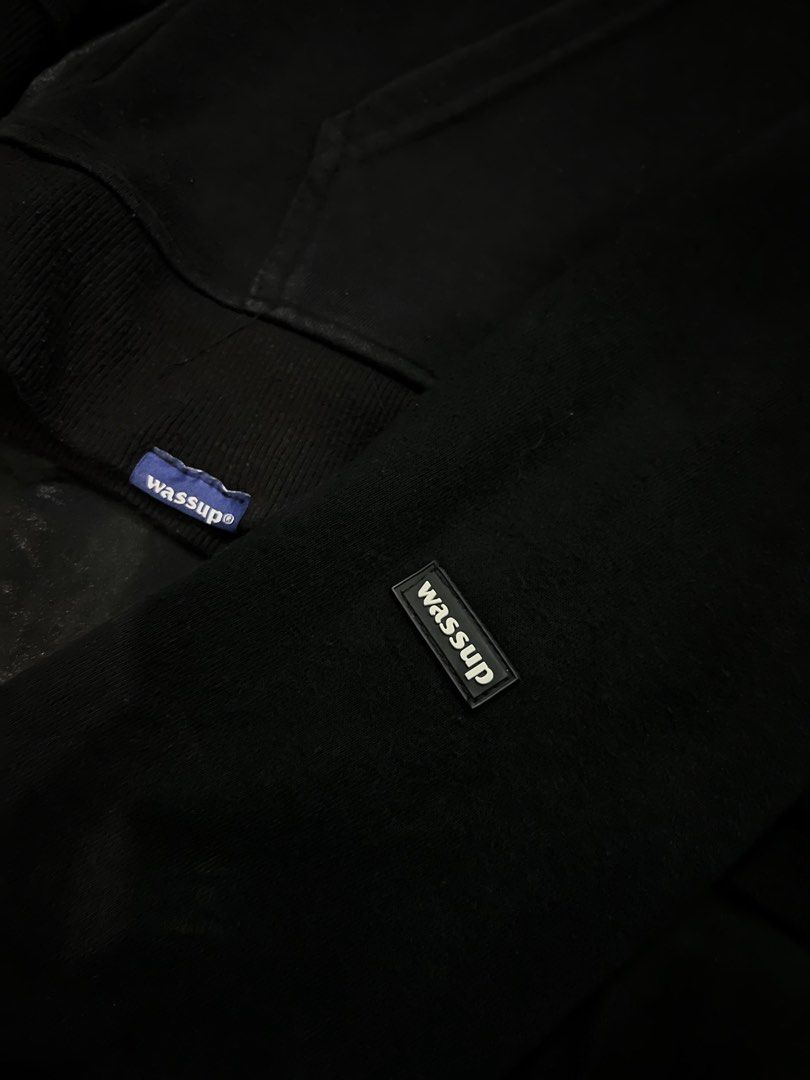 Wassup Black Hoodie (Category: Coats, Jackets and Outerwear) located in Caloocan City. Submitted by jeremih_ (Listing ID 1460602490, Image 3). Description: Size M on tag Color rate 9/10 slight fade on some parts overall good condition Dm for more details.