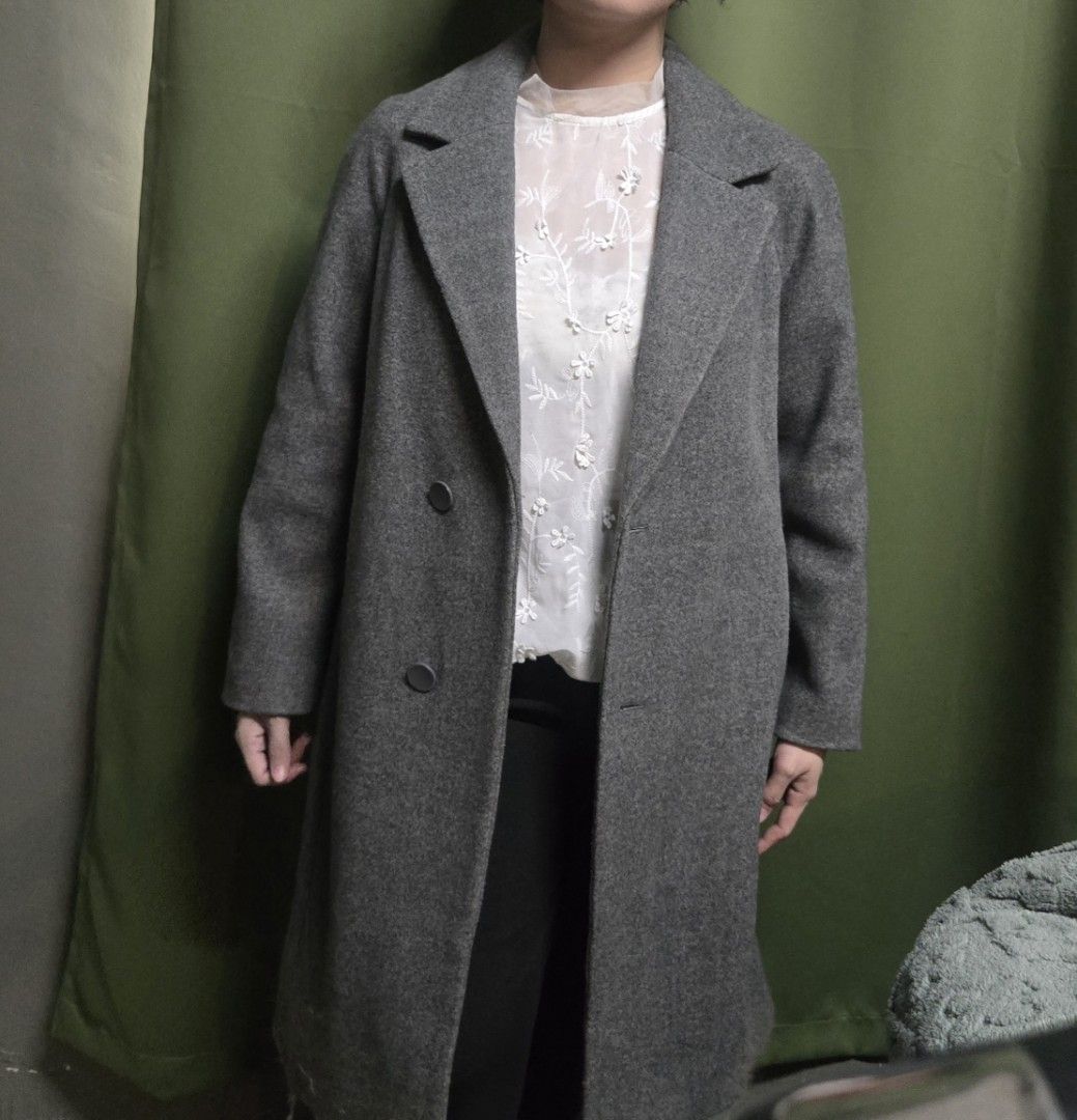 Wool Long Coat (Category: Coats, Jackets and Outerwear) located in Manila. Submitted by oki.ukay (Listing ID 1460525363, Image 1). Description: -Fabric: Polyether 12% Acrylic 9% wool 100% -Best fit med-xl.