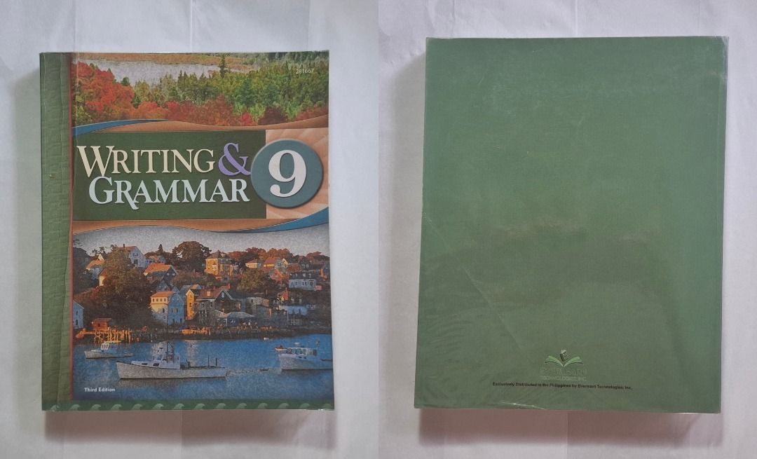 Grade 9 Writing & Grammar Textbook (Category: Textbooks) located in Quezon City. Submitted by zharzabr (Listing ID 1460517735, Image 1). Description: - Not used - Good as new - Recommended for homeschooling students .
