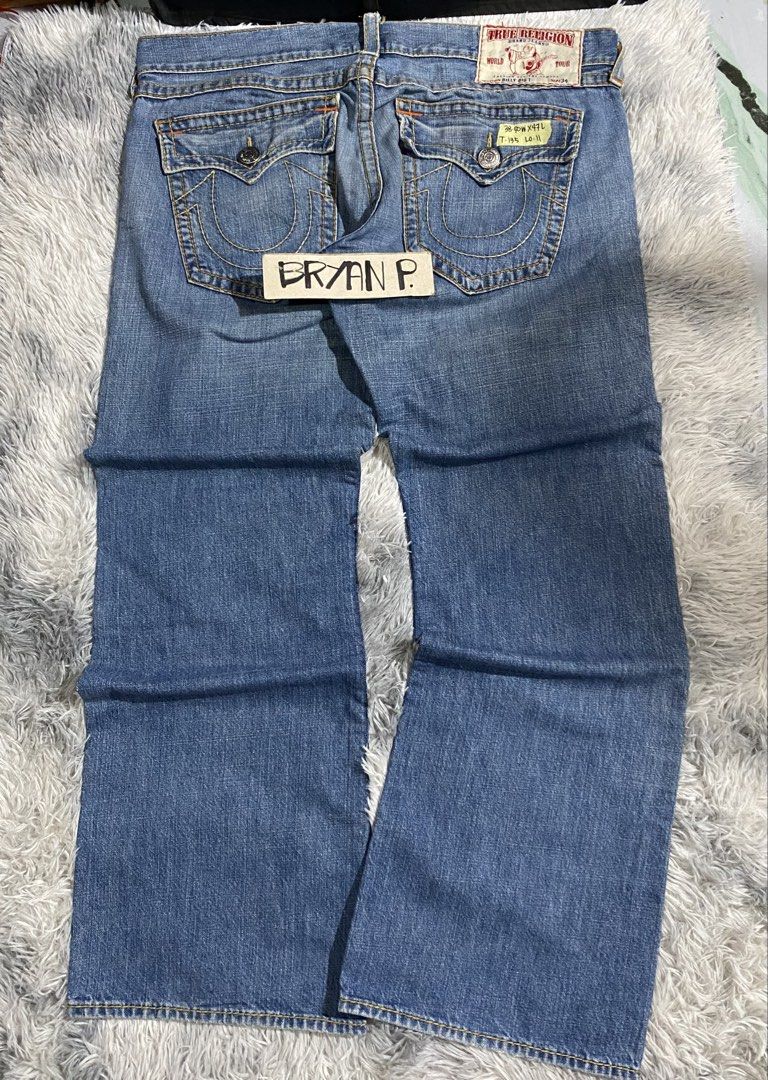 Y2k TRUE RELIGION BILLY BIG T SIZE38 (Category: Activewear) located in Cagayan de Oro. Submitted by thriftchubs (Listing ID 1460510181, Image 2). Description: 38 on tag 40 Actual tape 47 Length 11 Leg Opening AUTHENTIC MINIMAL ISSUE SEE DETAILS PHOTO MAY VARY DUE TO LIGHTING +SF.
