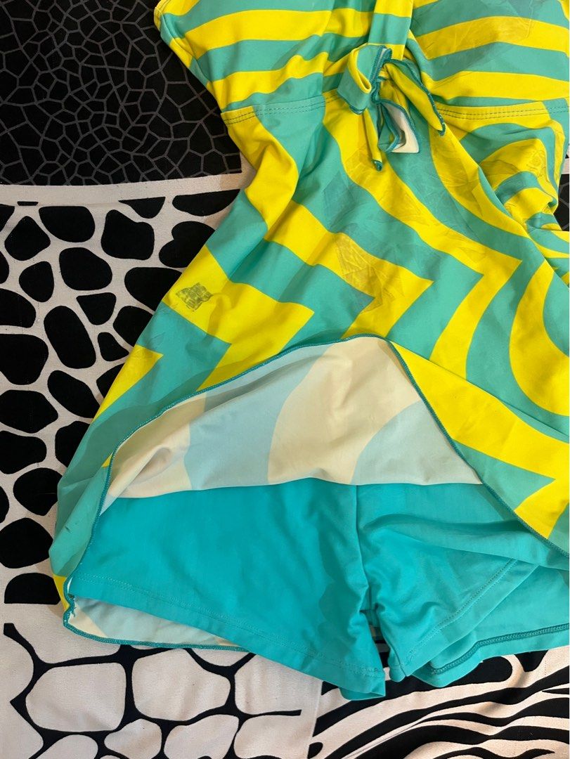 Y2k Turquoise & Yellow Tankini (Category: Bikinis & Swimsuits) located in Rizal. Submitted by koniclothes (Listing ID 1460693749, Image 3). Description: S-M. Lightweight and comfortable, perfect for summer, beach days, vacations, or a fun Y2K-inspired outfit. .