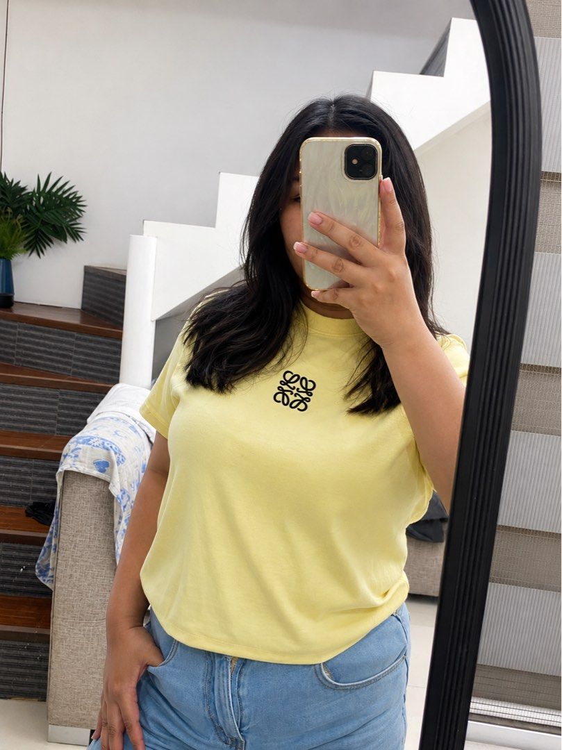 Yellow Loewe (Category: Blouses) located in Cabuyao City. Submitted by jennilyn_13 (Listing ID 1460648800, Image 1). Description: M-L.