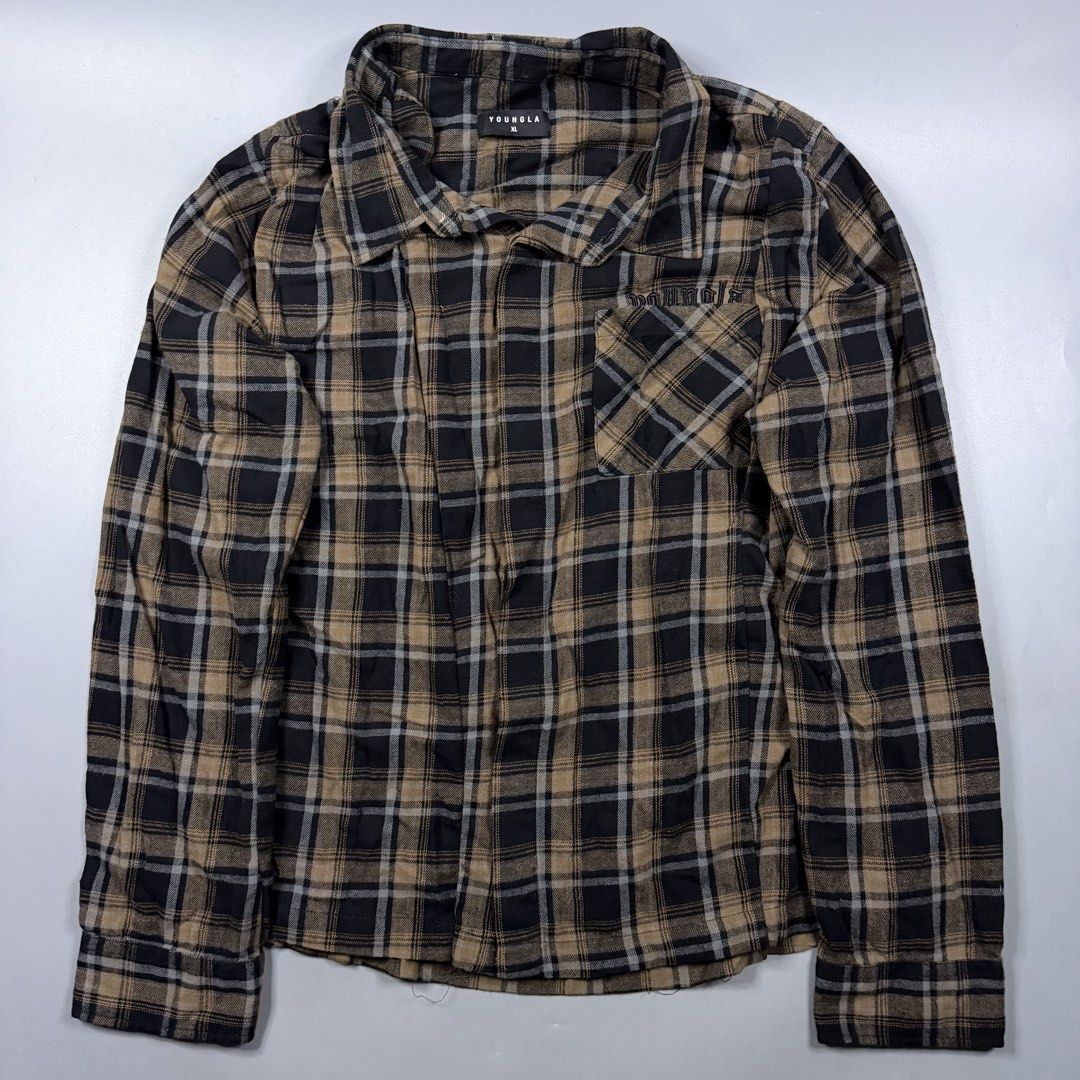 YoungLA - Flannel Outershirt Jacket (Category: Tshirts & Polo Shirts ) located in Paranaque City. Submitted by millennial_goodz (Listing ID 1460649501, Image 1). Description: WTS YoungLA - Flannel Outershirt Jacket Size XL fits Medium Dimensions: 20.5" / 26" Excellent condition Authentic DM.