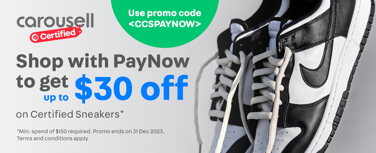 Paynow Promo for Certified Sneakers
Get up to $30 Off when you check out with Paynow!