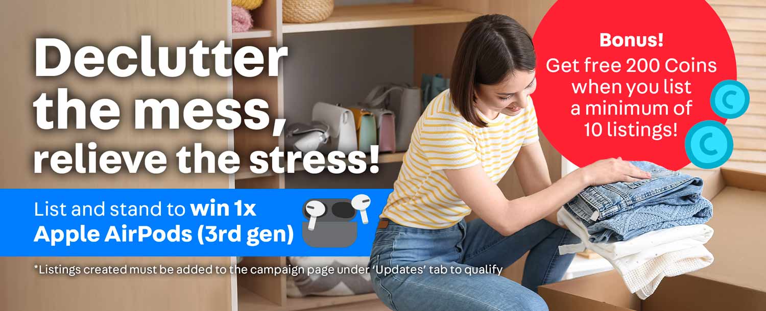 Declutter the mess, relieve the stress!
List and stand to win 1x Apple AirPods (3rd gen)