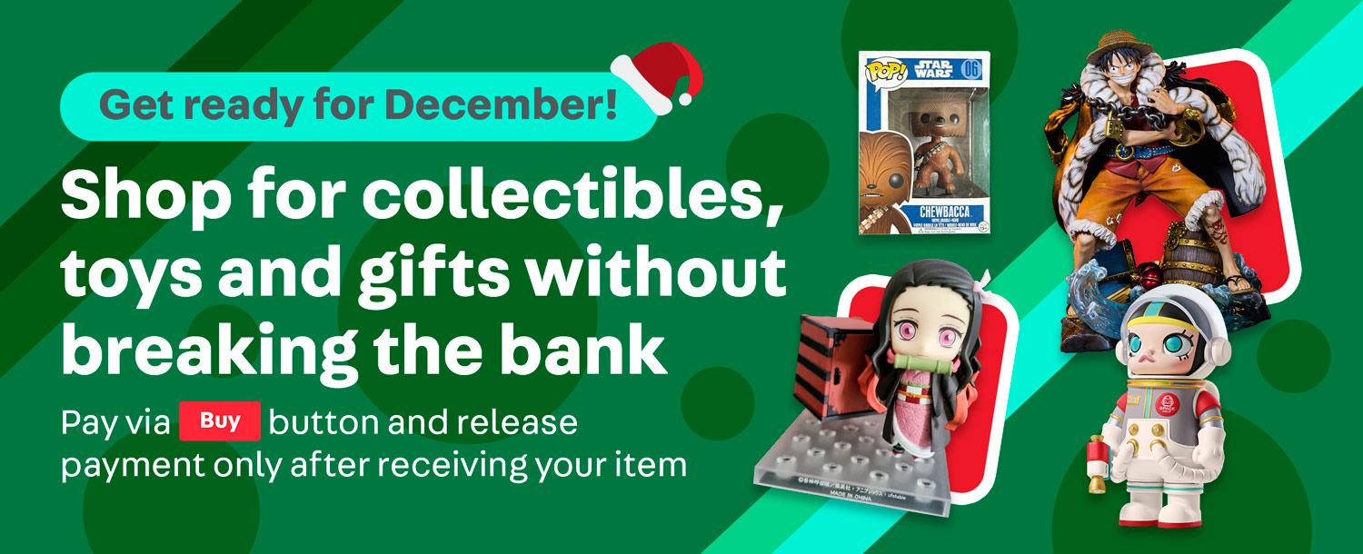 Shop for collectibles, toys and gifts without breaking the bank
Pay via ‘Buy’ button and release payment only after getting your item