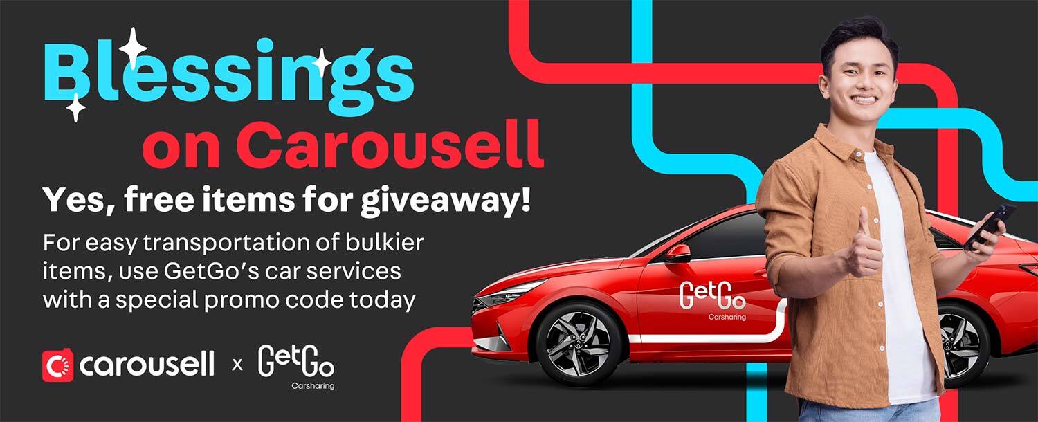 Blessings on Carousell
Use GetGo's car services for easier transportation of bulkier items!